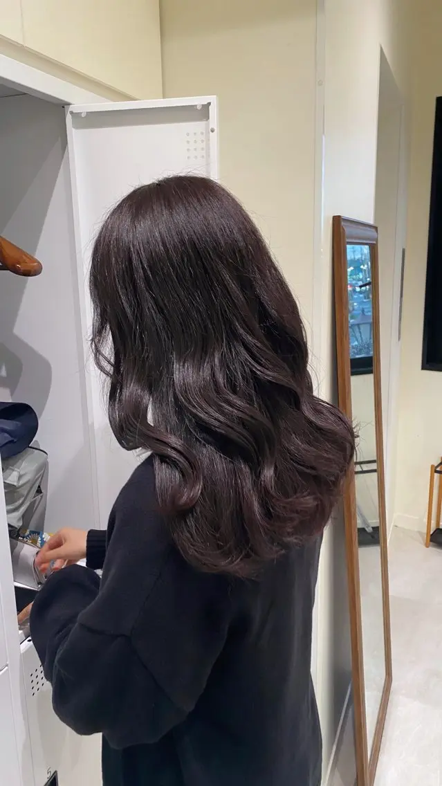 ロング カラー ラベンダーカラー パープルカラー 暖色カラー /ヘアアレンジ/花鈴のヘアスタイル