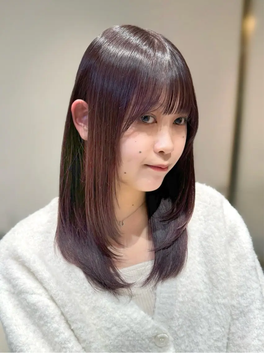 ロング カラー カット ヘアカラー トリートメント ヘッドスパ ヘアセット 韓国ヘア/レイヤー/ 顔まわり/りょーとのヘアスタイル