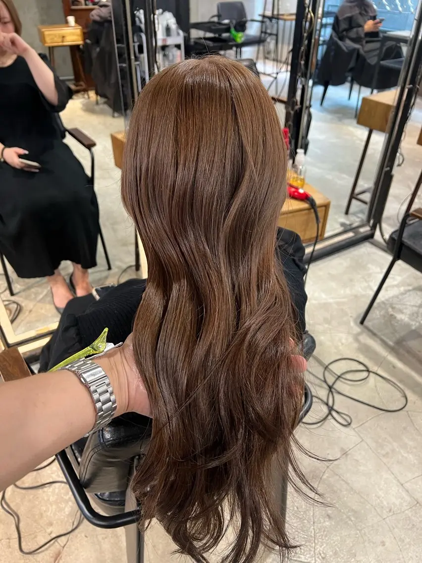 ロング カラー カット ヘアカラー トリートメント 赤みゼロ/透明感 カラー🔅KANTAのヘアスタイル