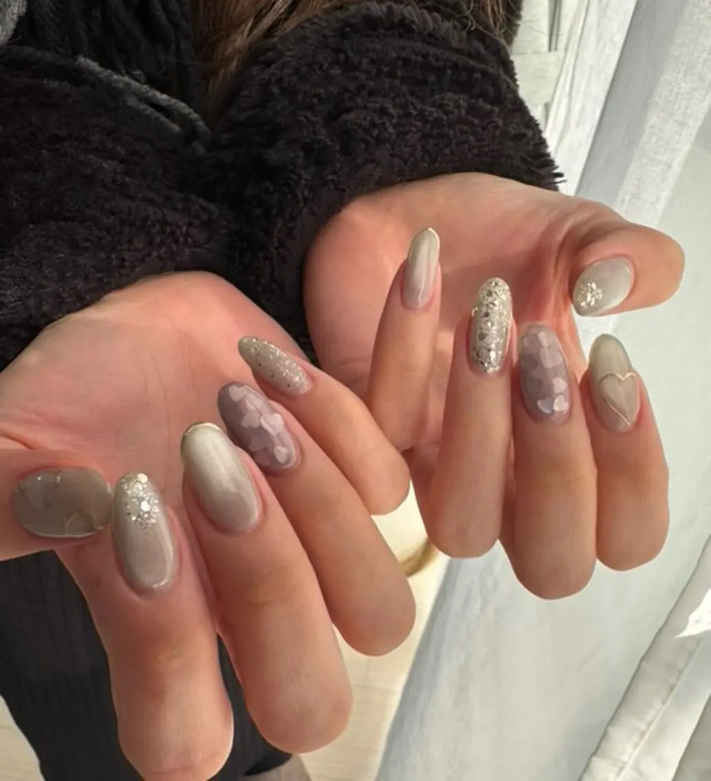 ネイル バレンタイン ハンドネイル ЯH.nail JURIのネイルデザイン