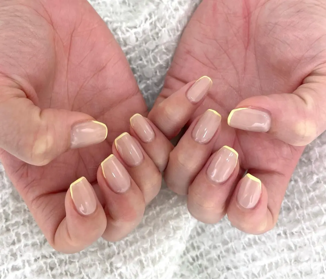 ネイル フレンチネイル ジェルネイル パラジェル Mayu ・*のネイルデザイン