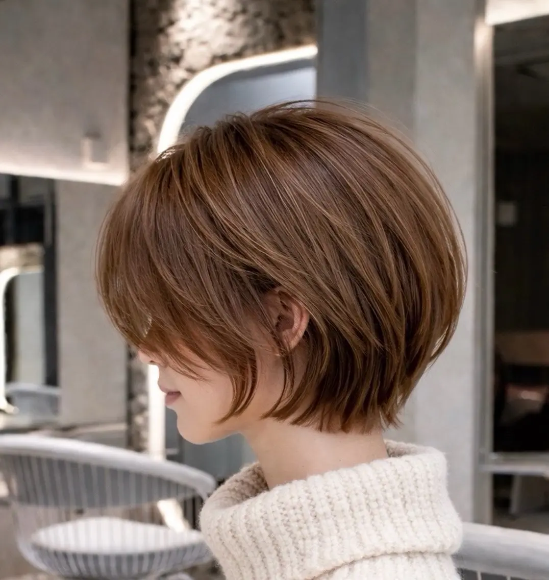 ショート カラー カット ヘアカラー トリートメント 《髪質改善✖️レイヤ ー🩶》ナオヤのヘアスタイル