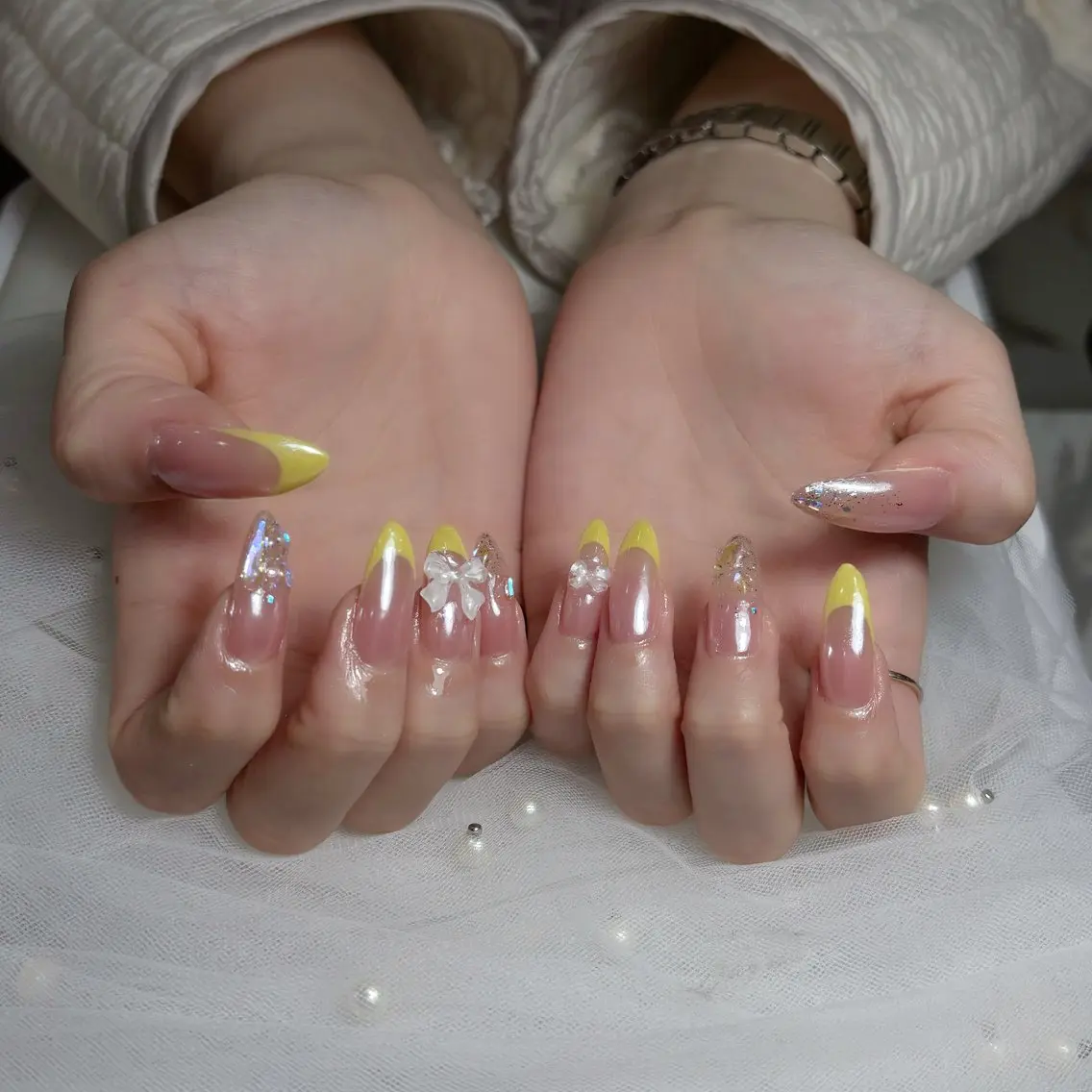 ネイル キラキラネイル 韓国ネイル マグネットネイル 夏ネイル ワンホンネイル ハンドネイル Sully Nail Labのネイルデザイン