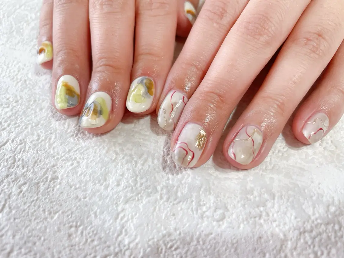 ネイル ジェルネイル メンズネイル ニュアンスネイル パラジェル 春ネイル kikinail 溝の口のネイルデザイン