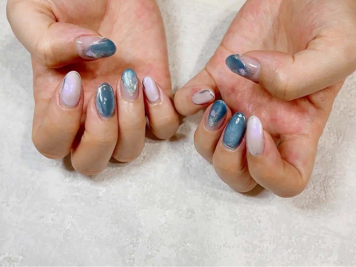 ネイル ジェルネイル マグネットネイル メンズネイル ニュアンスネイル パラジェル kiki nail たまプラーザのネイルデザイン