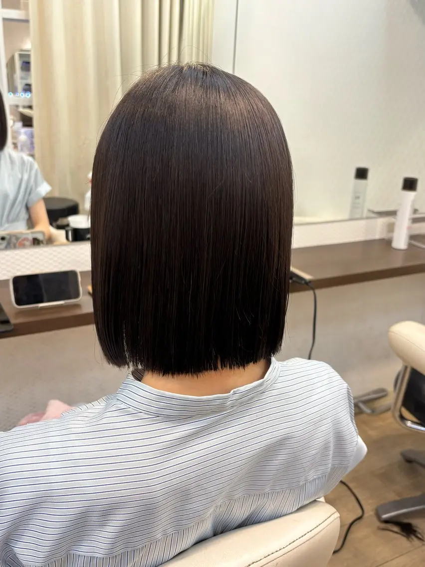 ミディアム パーマ ボブ 縮毛矯正 カット 縮毛矯正 🎀南田 晴香🎀のヘアスタイル
