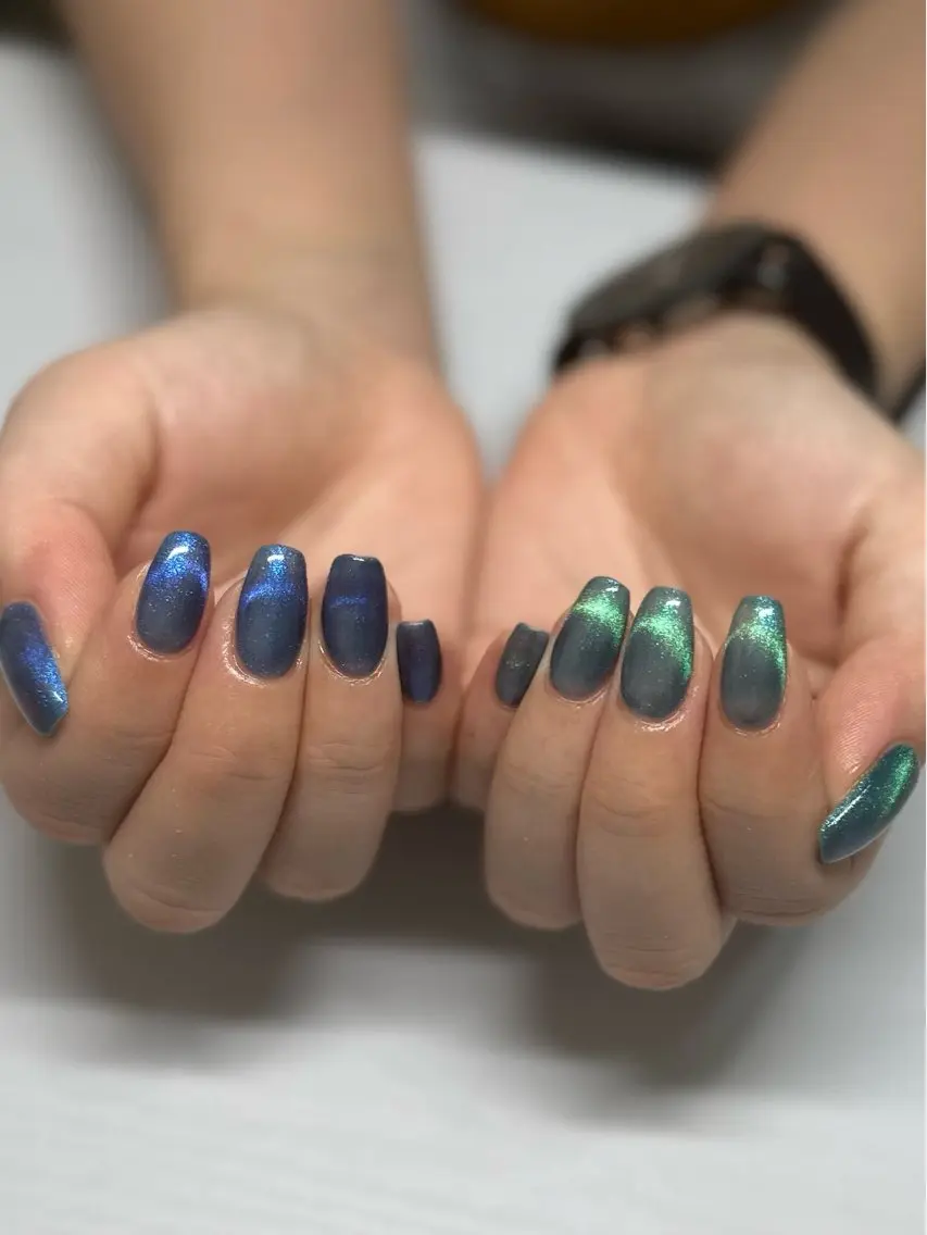 ネイル マグネットネイル マグネットワンカラー ワンカラーネイル nyasu nailのネイルデザイン