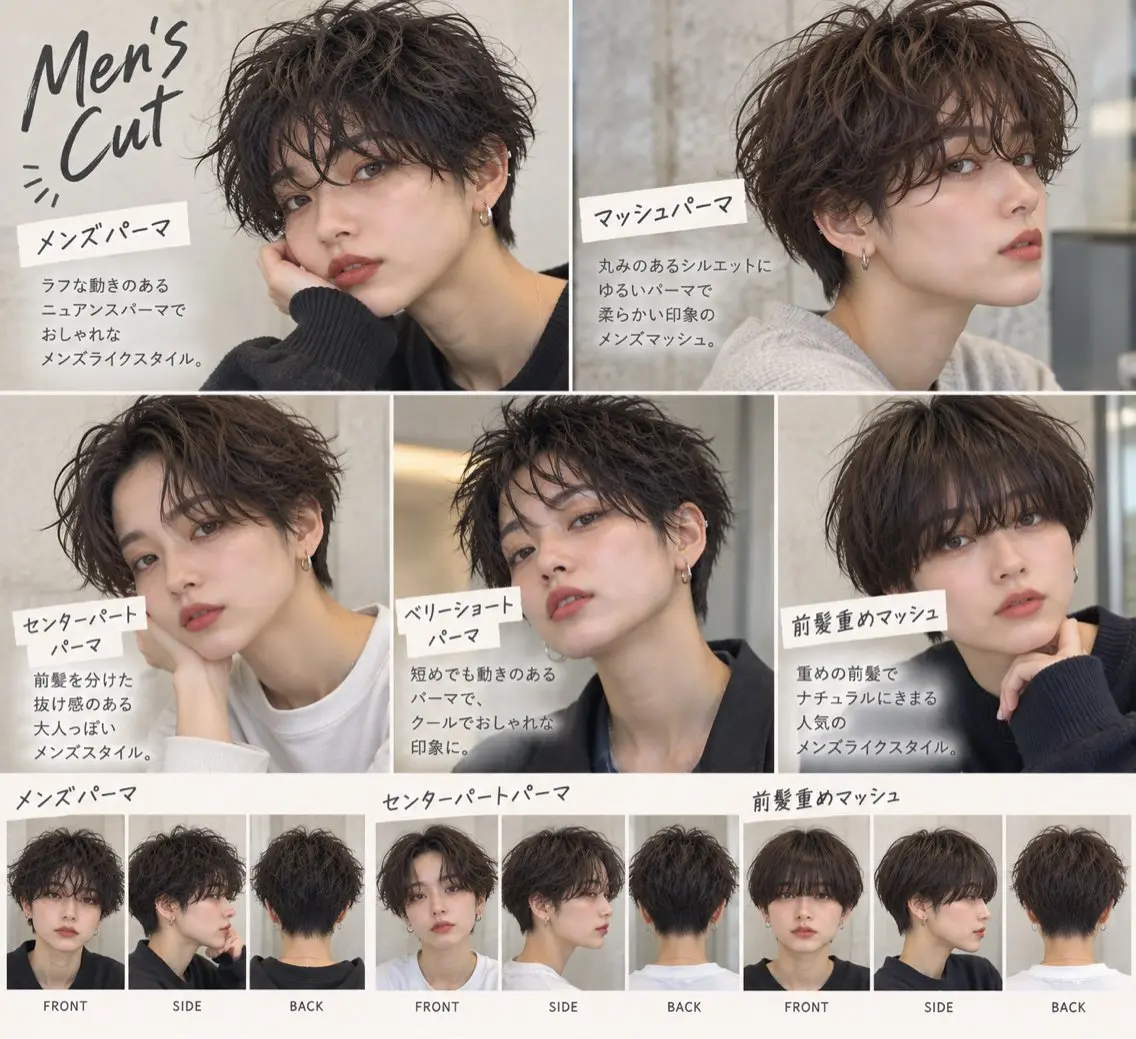 レディースメンズカット＆パーマの写真