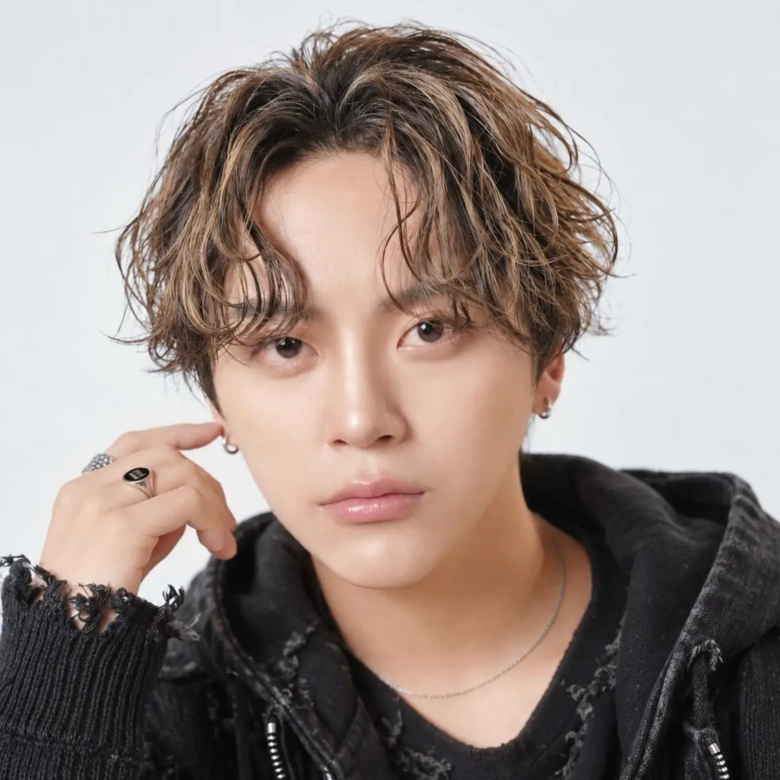 ミディアム カラー パーマ メンズ カット ヘアカラー パーマ トリートメント メンズメッシュパーマ 😈 RIKU渋谷のヘアスタイル