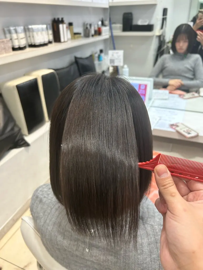 ショート カット 縮毛矯正 【髪質改善カラー】 瀧田嵐士🇰🇷のヘアスタイル