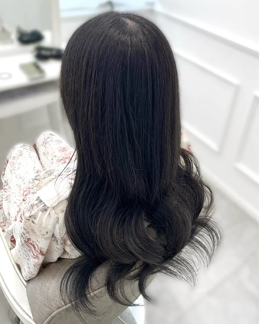 カラー 黒髪 ブルーカラー ブルーブラック 松村 知佳のヘアスタイル