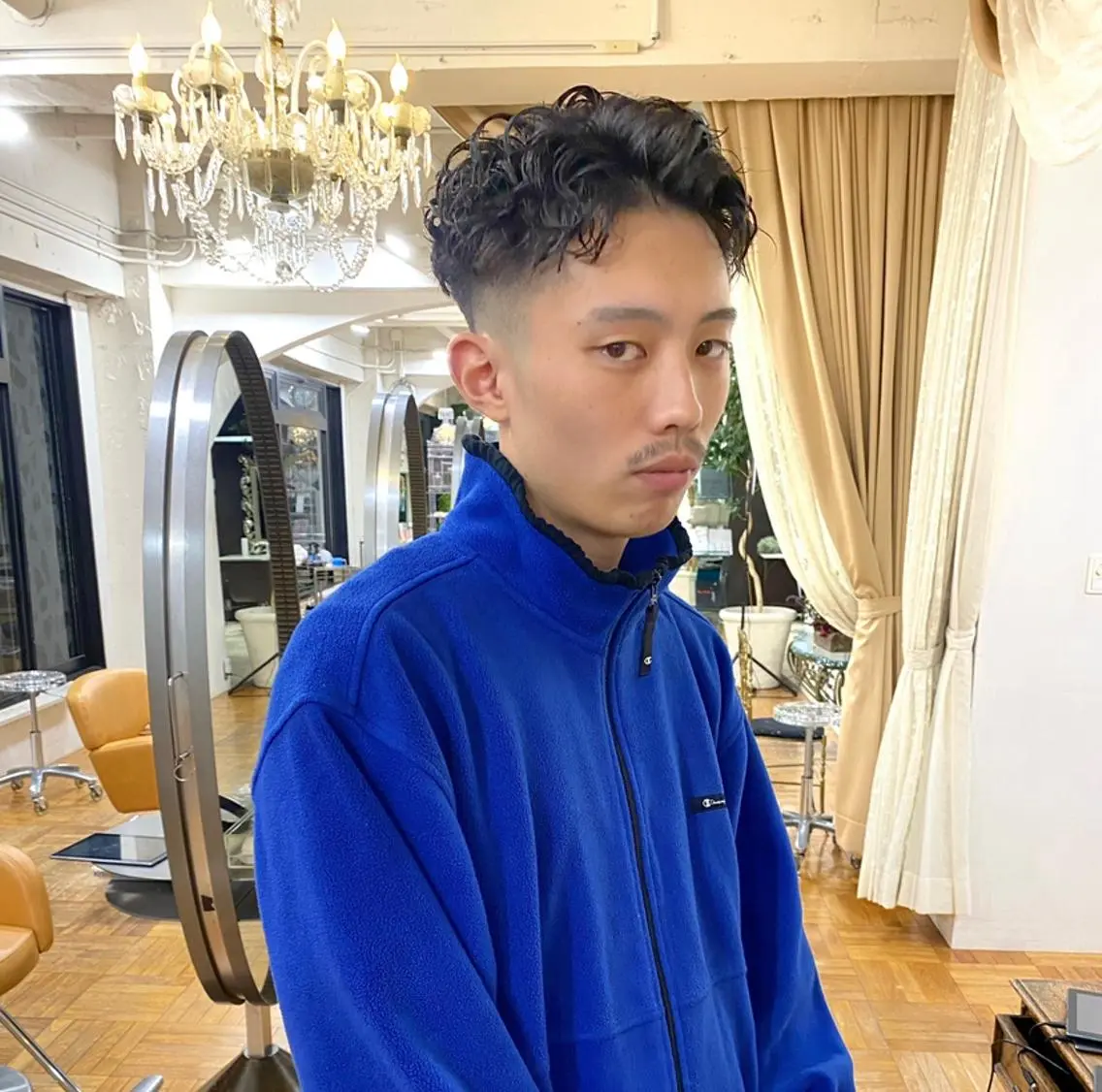 パーマ メンズ ボブ  レイヤー 髪質改善  相澤晃希のヘアスタイル
