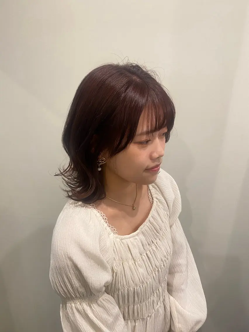 ミディアム カラー カット ヘアカラー トリートメント 🍑 モモカ🍑のヘアスタイル