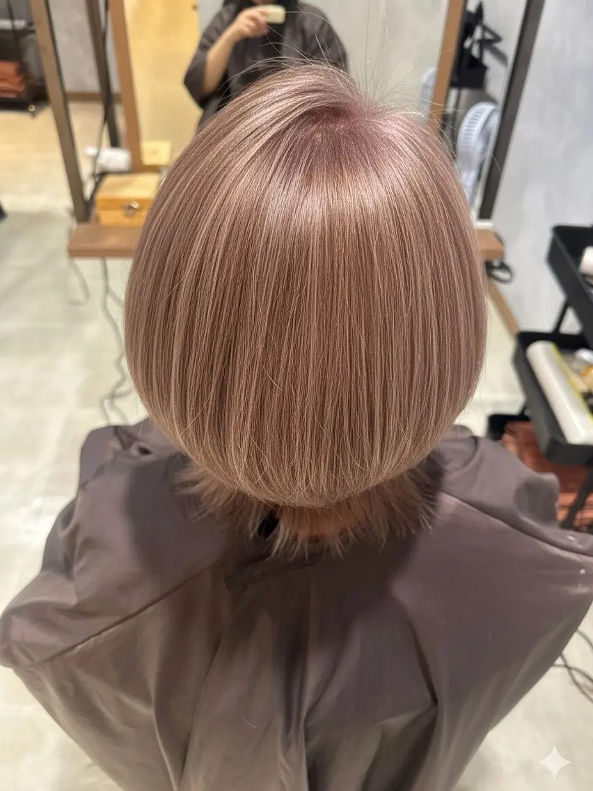 ミディアム カラー ブリーチ ヘアカラー トリートメント 髪質改善/レイヤー カット☻岩本栄輝のヘアスタイル
