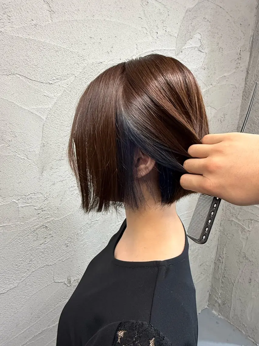 ショート カラー イヤリングカラー だいち/柏/ 矯正/髪質改善のヘアスタイル