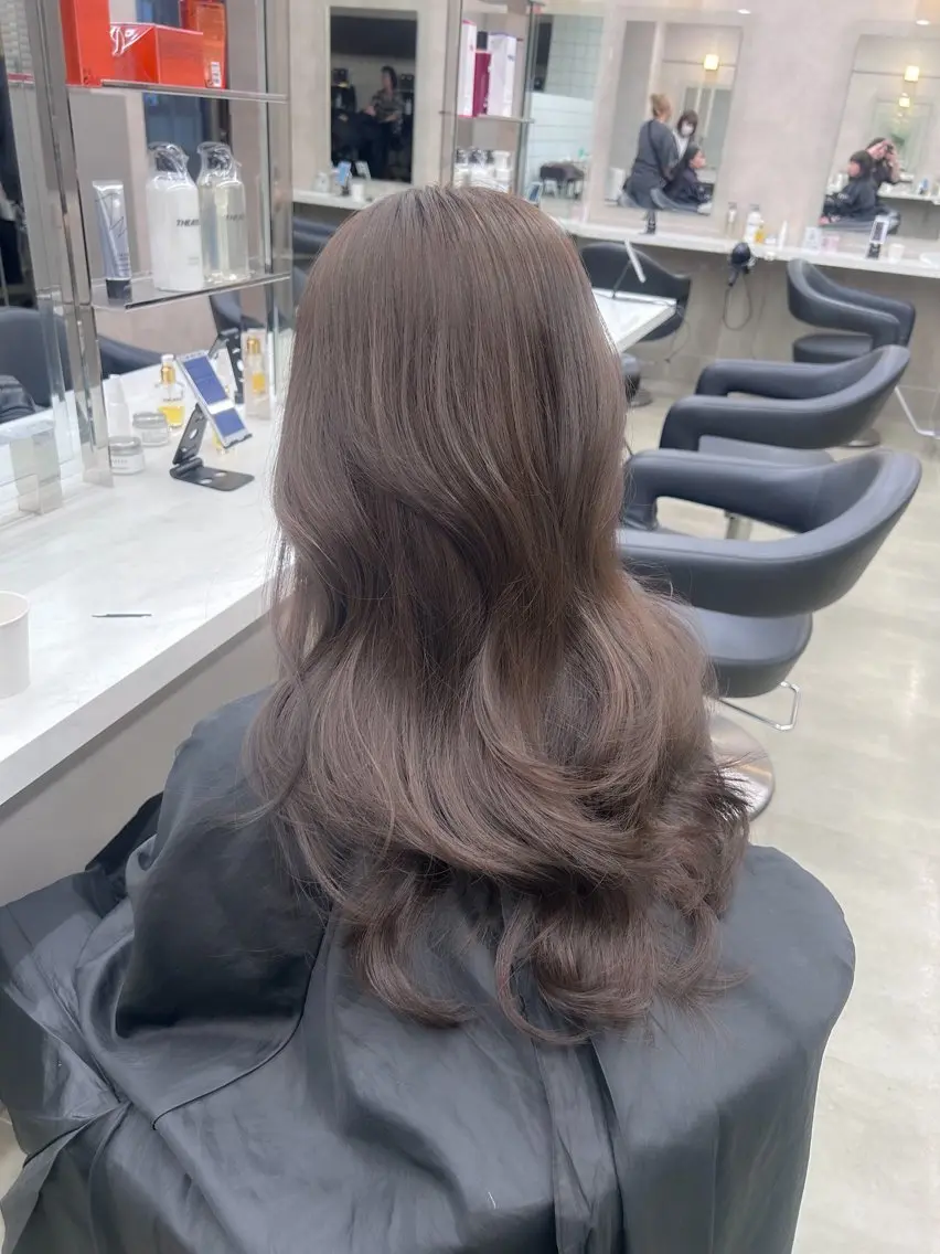 ロング カラー パーマ ヘアアレンジ メンズ ヘアカラー トリートメント ブリーチなしカラー/ ブラウン/レイヤーのヘアスタイル
