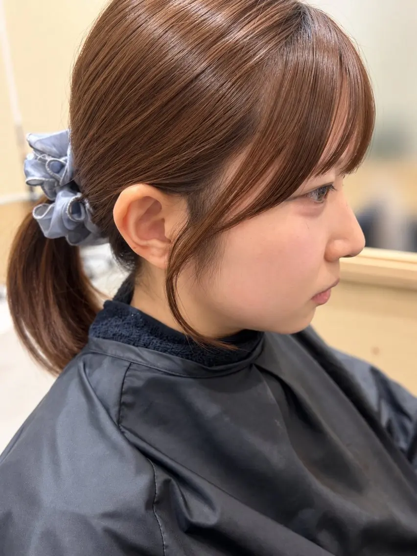 ミディアム 小顔カット カット 久木原 ゆりのヘアスタイル