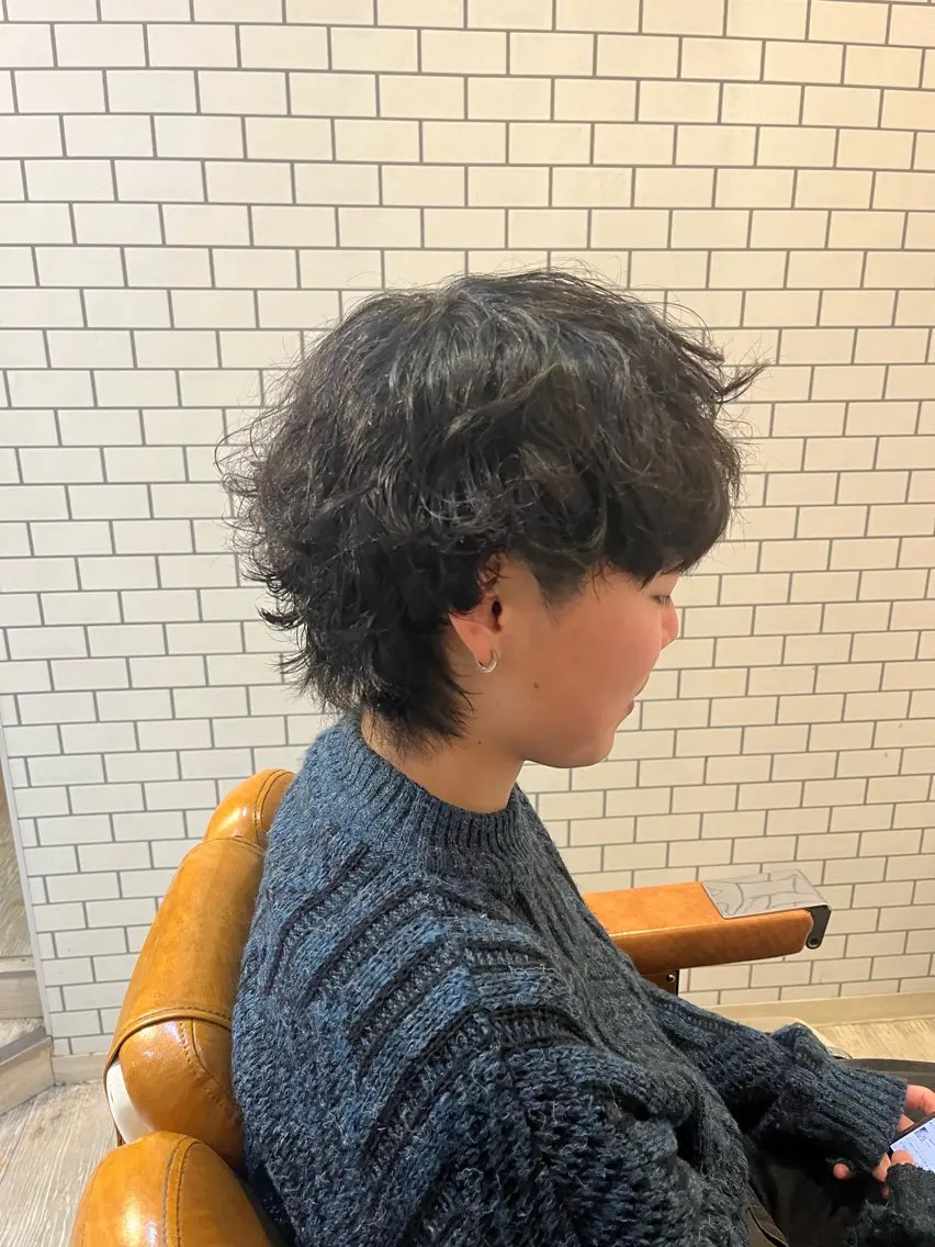 ミディアム ミディアムパーマ ウルフカット クボタ マコトのヘアスタイル