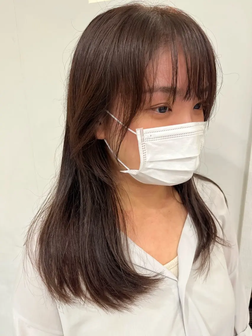 ロング カラー ブリーチ 透明感カラー オリーブカラー トリートメント ヘアカラー トリートメント 無料カットモデル‪✨ ✂️Nanami🌷のヘアスタイル