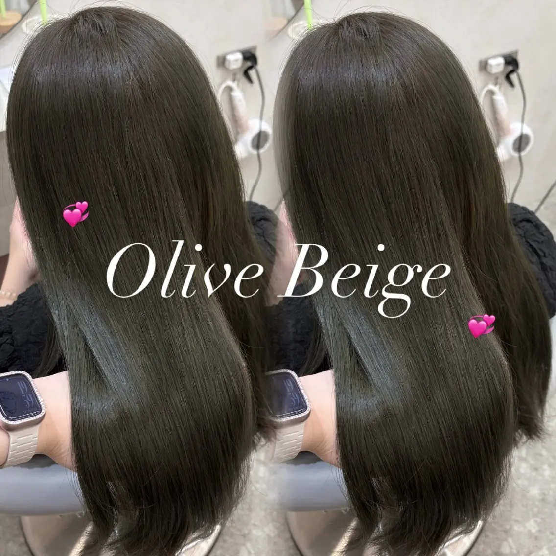 ロング カラー オリーブカラー yurina🩰新宿 艶カラー・アレンジのヘアスタイル