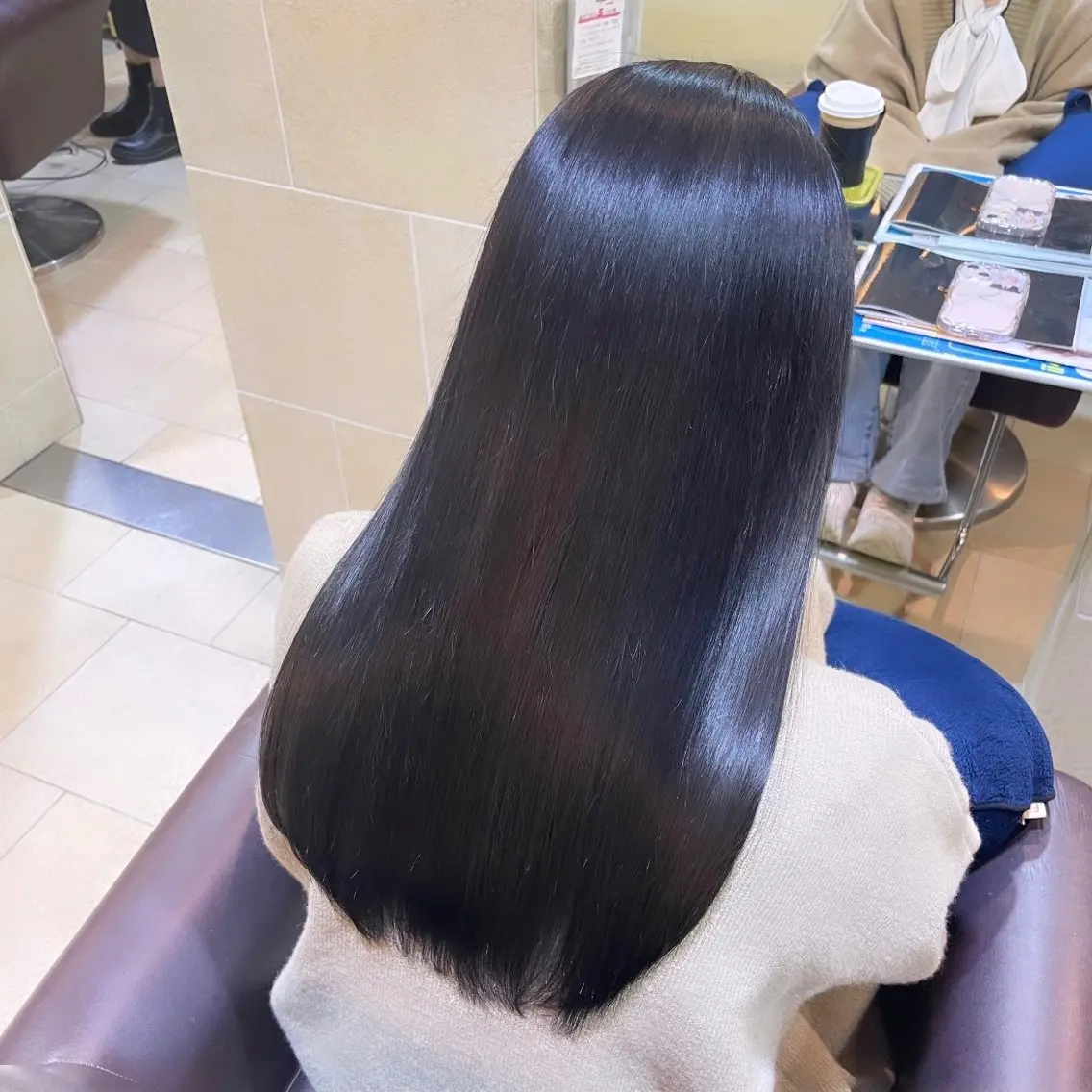 セミロング カラー 髪質改善 ヘアカラー トリートメント 艶髪/巻ける縮毛矯正 /髪質改善naoのヘアスタイル
