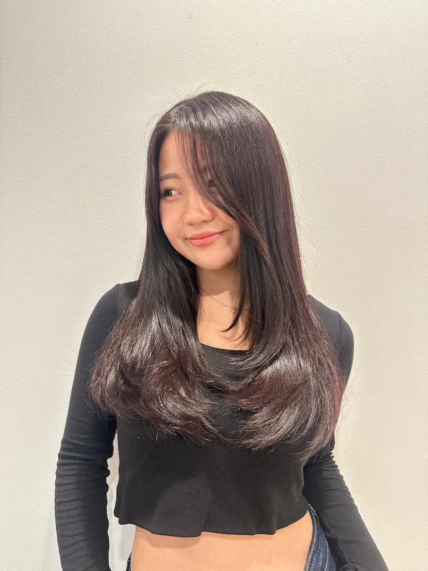 ロング カラー ブラウンカラー レッドカラー レッドブラウン トリートメント マイ /暖色カラーのヘアスタイル