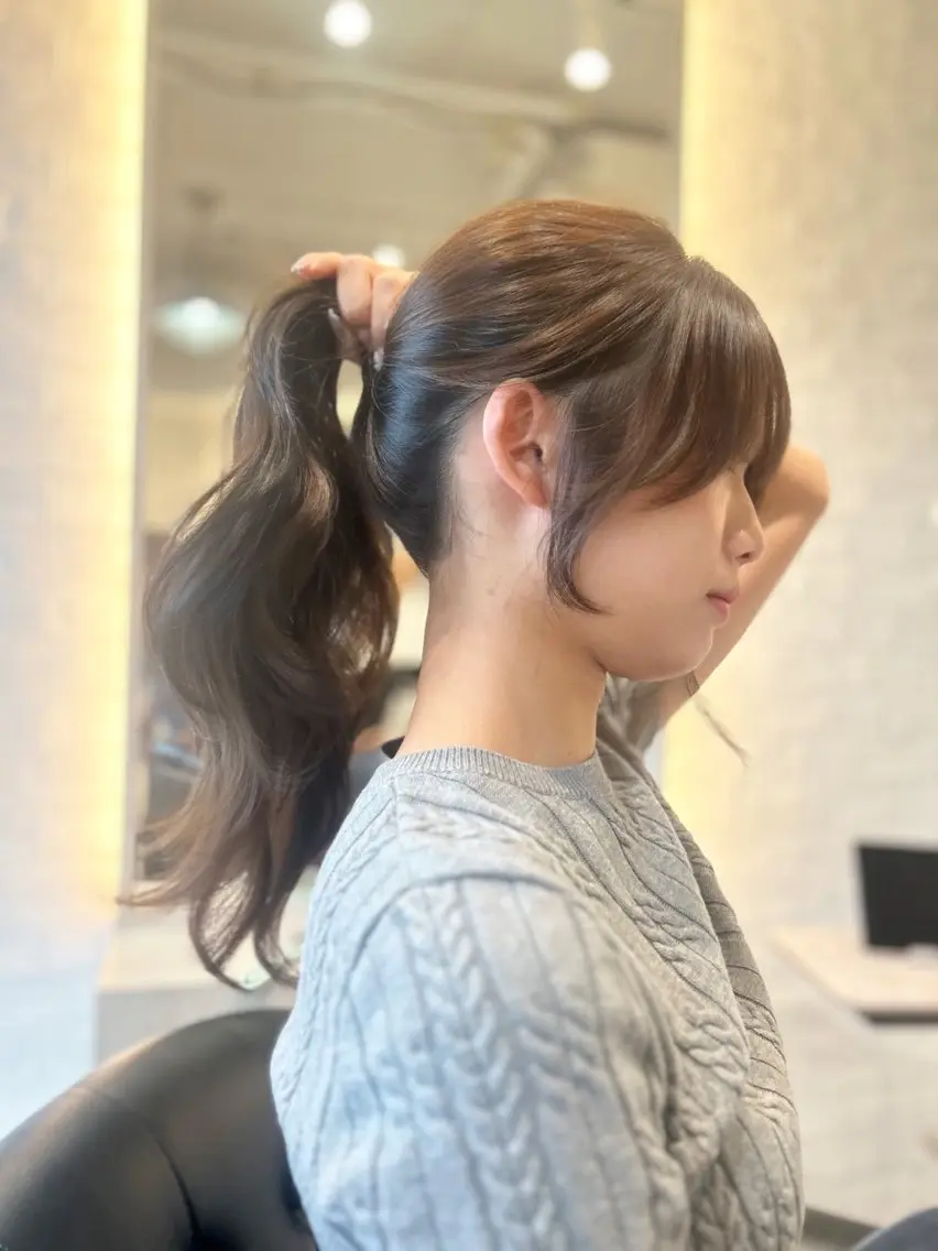 ロング カラー カット ヘアカラー パーマ 縮毛矯正 トリートメント emi/髪質改善/ 韓国風/艶カラーのヘアスタイル