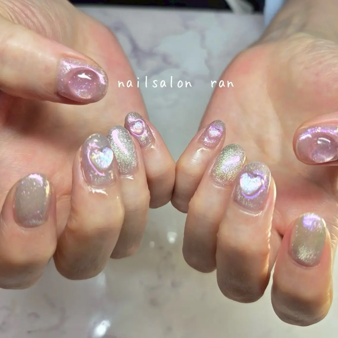 ネイル オーロラネイル マグネットネイル ハンドネイル ハンドケア nailsalon ranのネイルデザイン