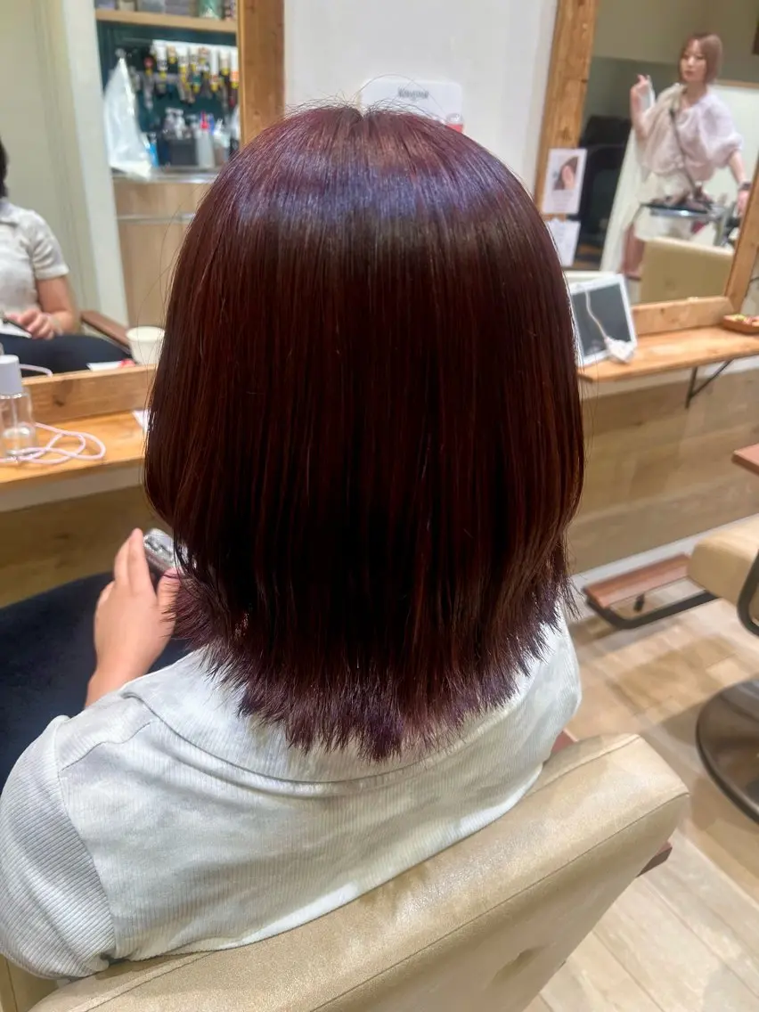 ミディアム カラー ヘアカラー 暖色/ダブルカラー 💜 Sena 🫧のヘアスタイル