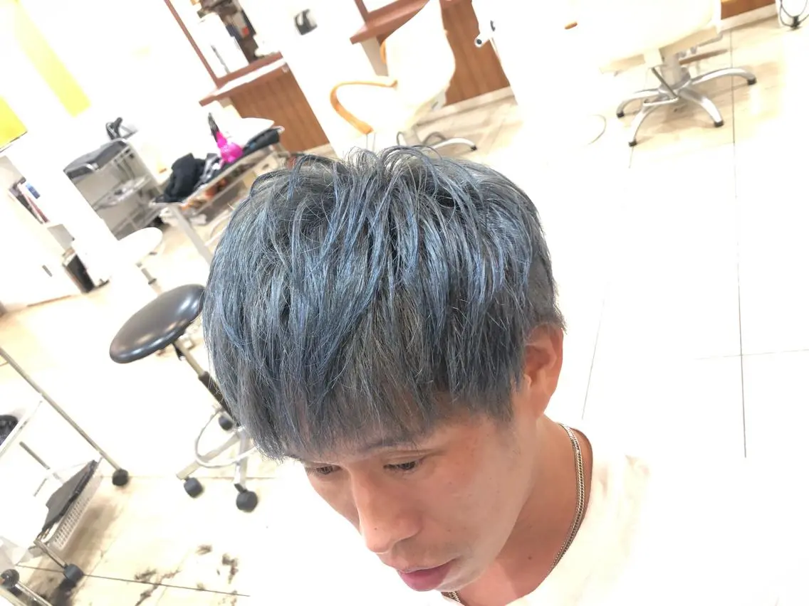ショート アッシュ 横浜/反町フジサキ ハヤトメンズ特化のヘアスタイル