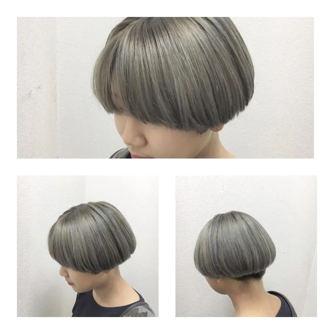 ショート カラー アディクシーカラー ブリーチ ハイライトカラー シルバー ハイライト JILBLAN京都 ショート/ハイライトのヘアスタイル