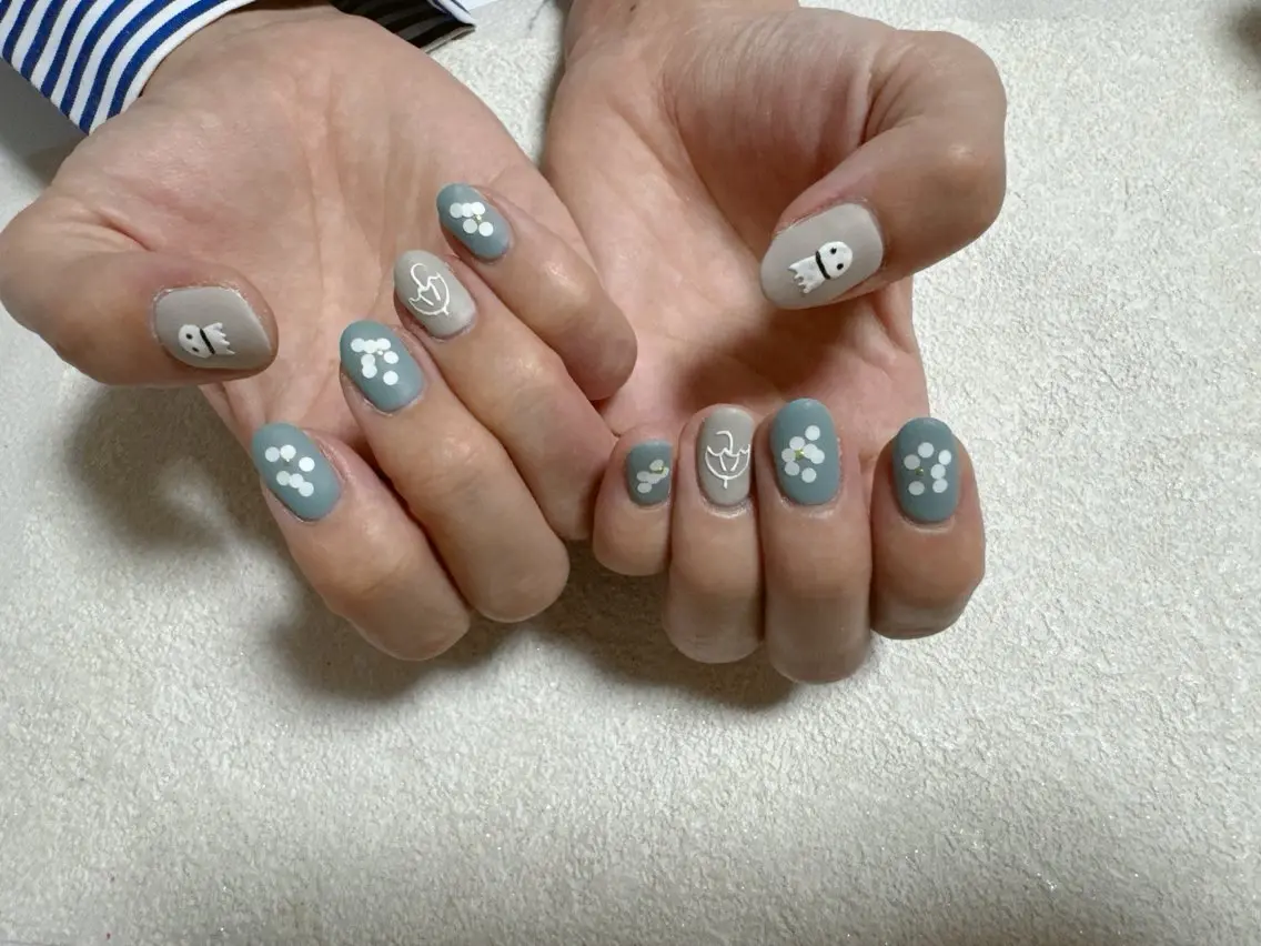 ネイル アートネイル ジェルネイル マットネイル メンズネイル パラジェル kiki nail たまプラーザのネイルデザイン