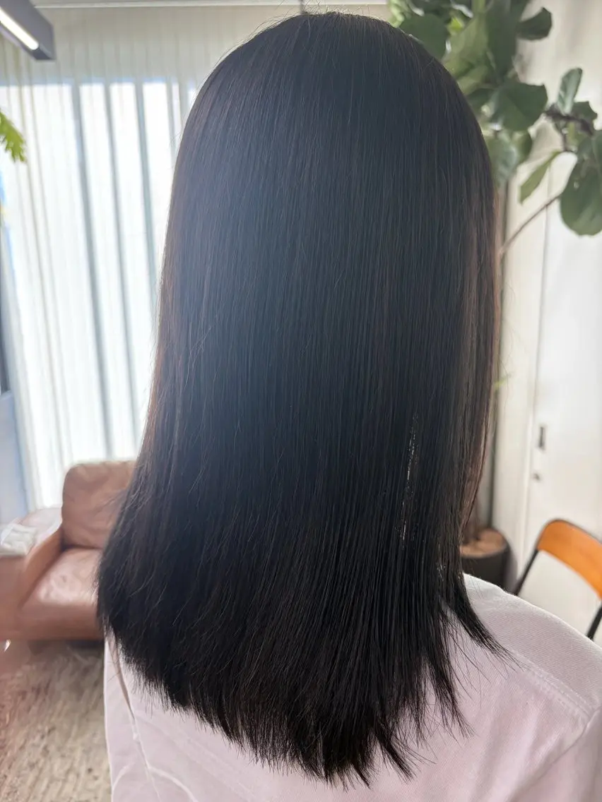 セミロング ヘアカラー 縮毛矯正 しの/酸性ストレート /カラーのヘアスタイル