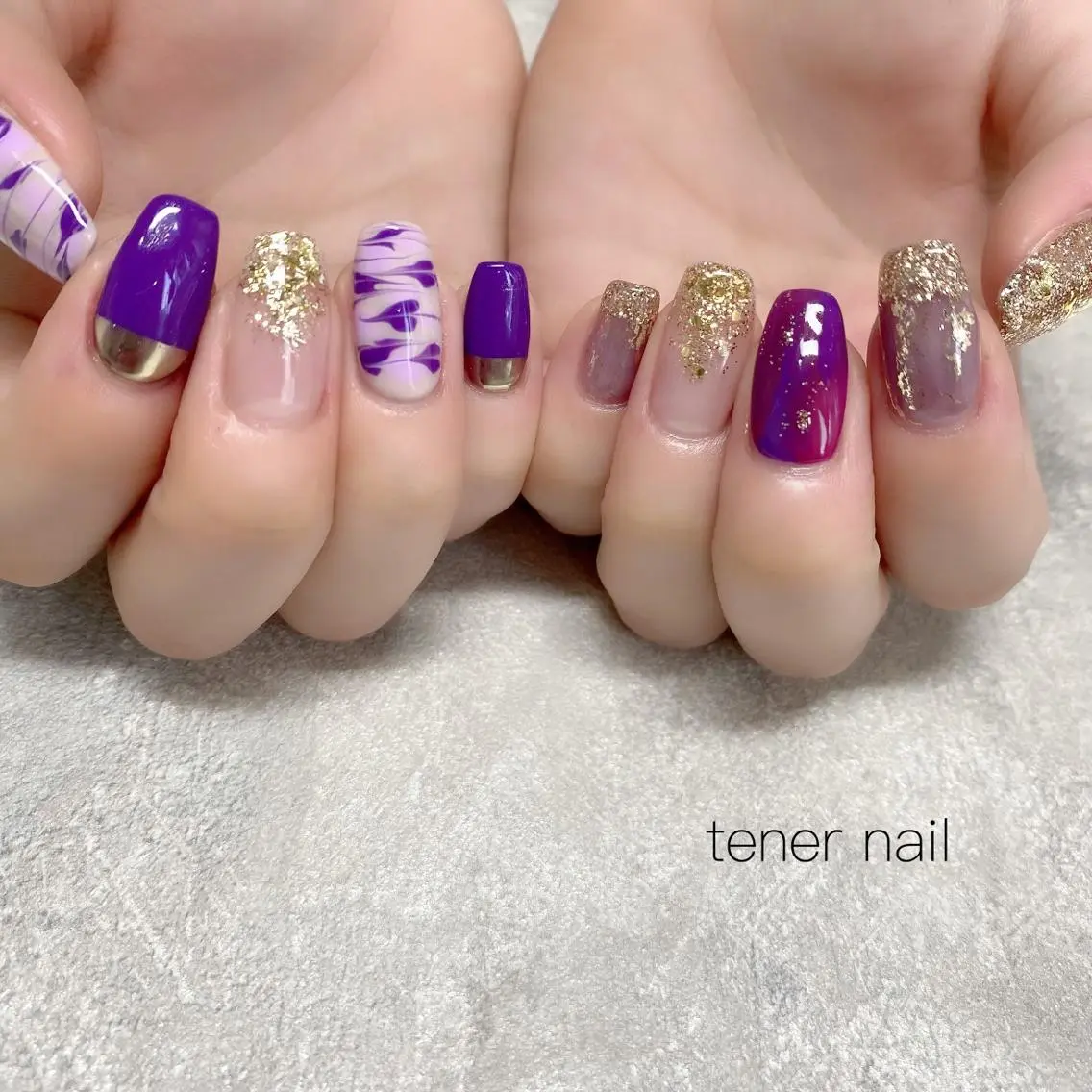 ネイル パープル テネルネイル tener nailのネイルデザイン