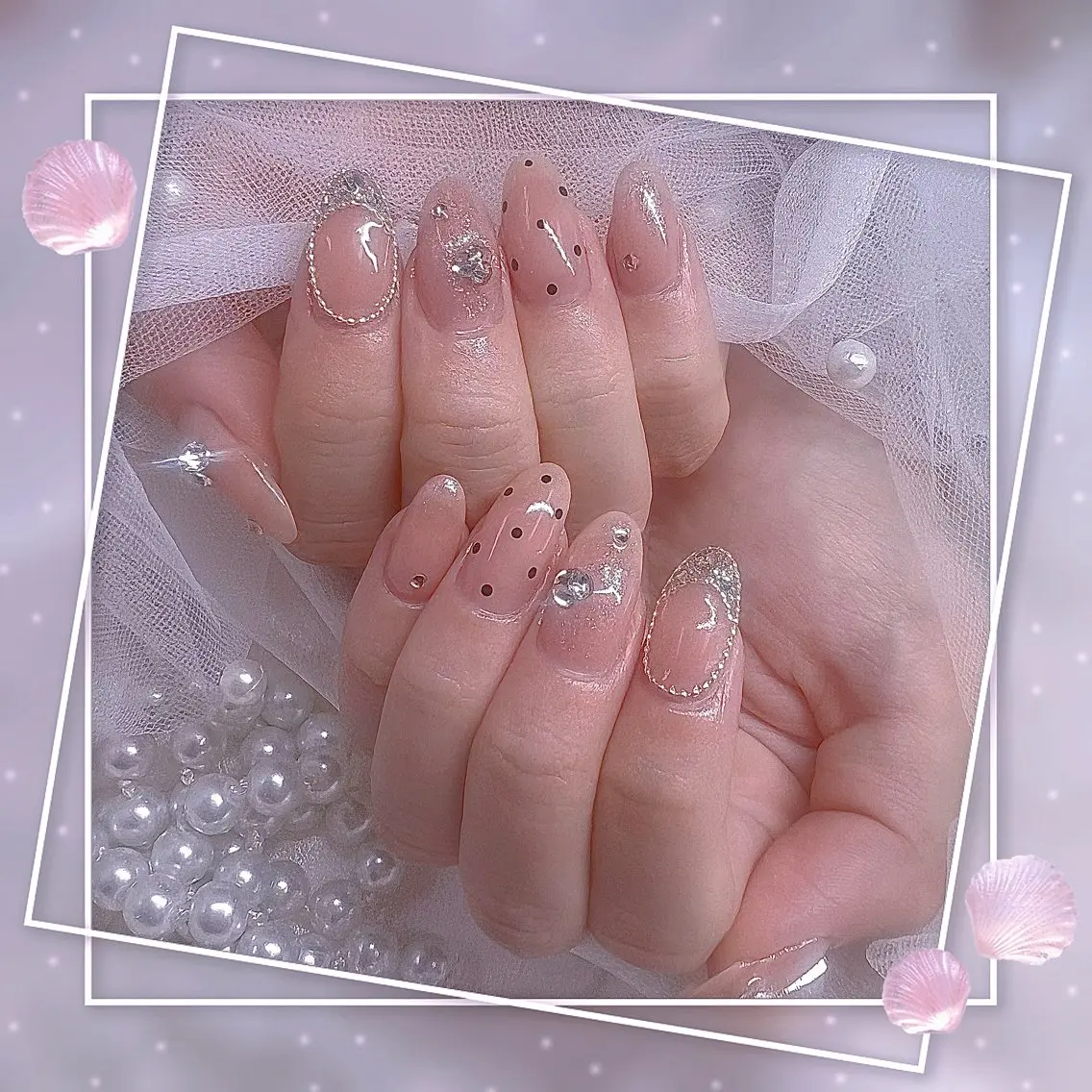 ネイル グラデーション マグネットネイル ピンク ワンホンネイル ハンドネイル ハンドケア Chill Nailsalonのネイルデザイン