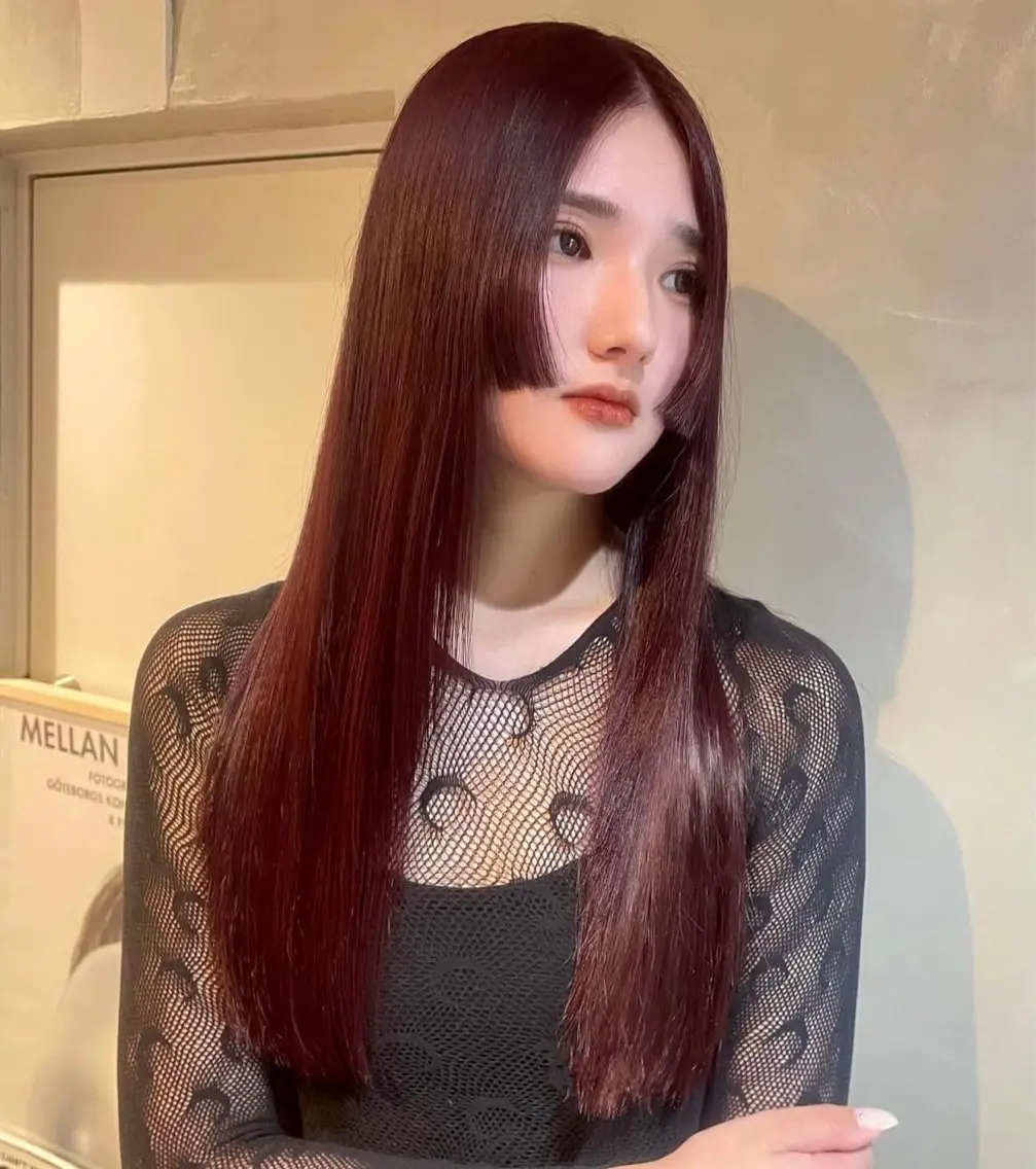 ロング カラー カット 縮毛矯正 トリートメント カノン/透明感カラー /酸性ストレートのヘアスタイル