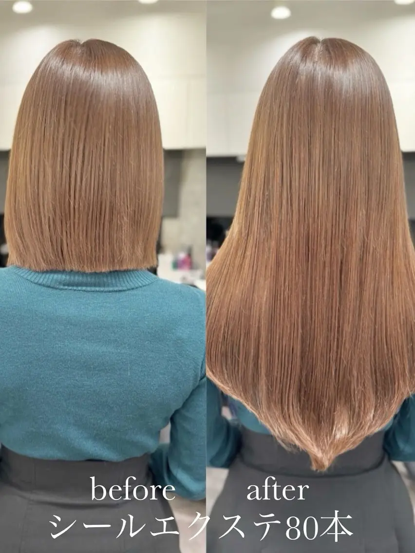 ロング カラー シールエクステ エクステ 韓国風ヘア レイヤーカット ヘアカラー エクステ ヘアサロンelyts 表参道店のヘアスタイル