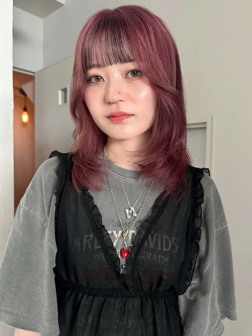 ロング カラー ヘアカラー トリートメント ピンクカラー美容師 新宿美容室🎀のヘアスタイル