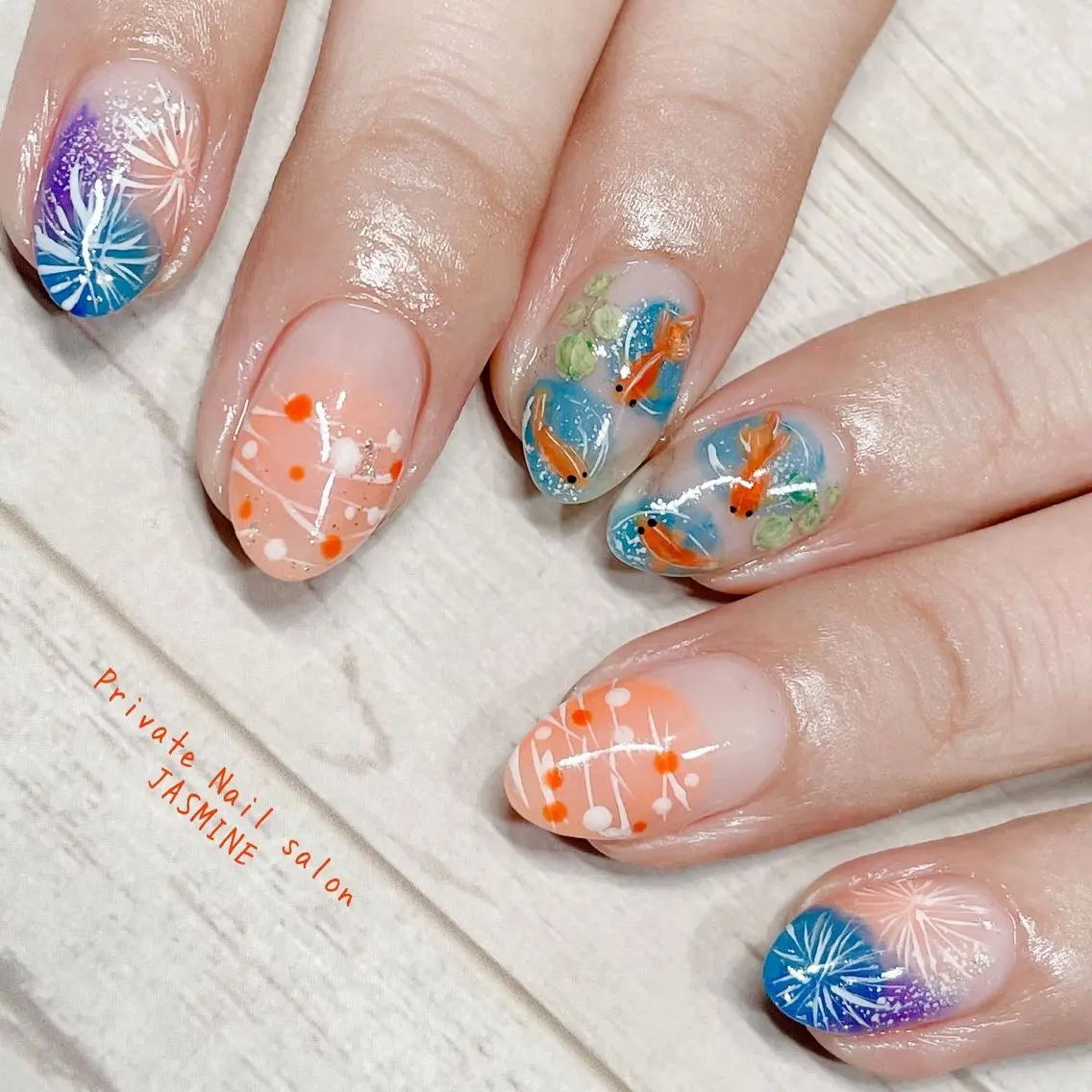 ネイル 夏ネイル ヨーヨーネイル Nail salon JASMINEのネイルデザイン