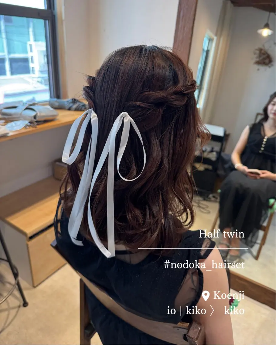 セミロング ヘアアレンジ ヘアセット お呼ばれセット🕊️ 高円寺/太田和のヘアスタイル