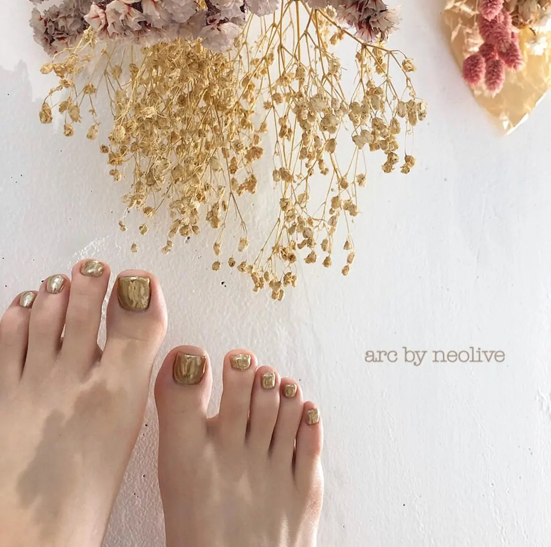 ネイル ゴールド ミラーネイル rina eye&nailのマツエク・マツパデザイン