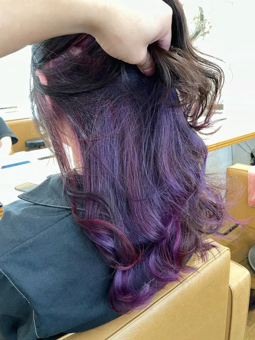 ロング ヘアカラー トリートメント ブリーチ毛矯正.髪質 改善.髪にドラマをのヘアスタイル