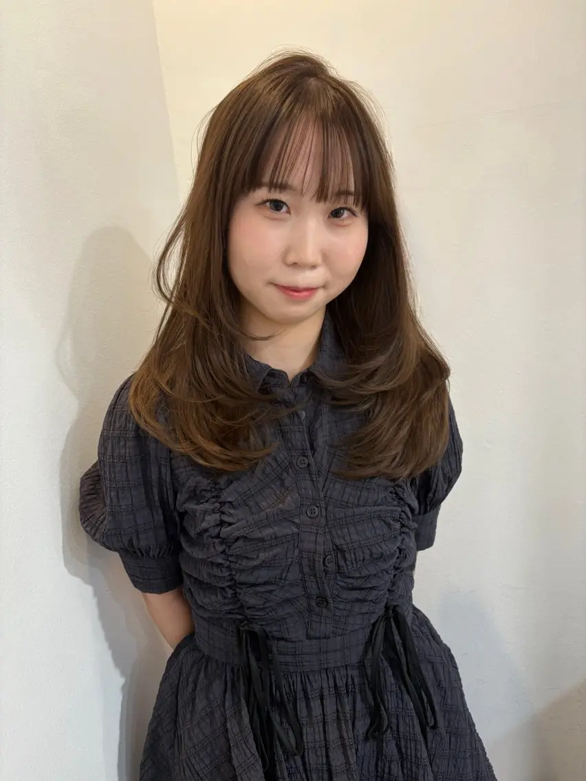 セミロング ケアカラー 顔周りカット カット ヘアカラー トリートメント kanami/ 中崎町美容室のヘアスタイル