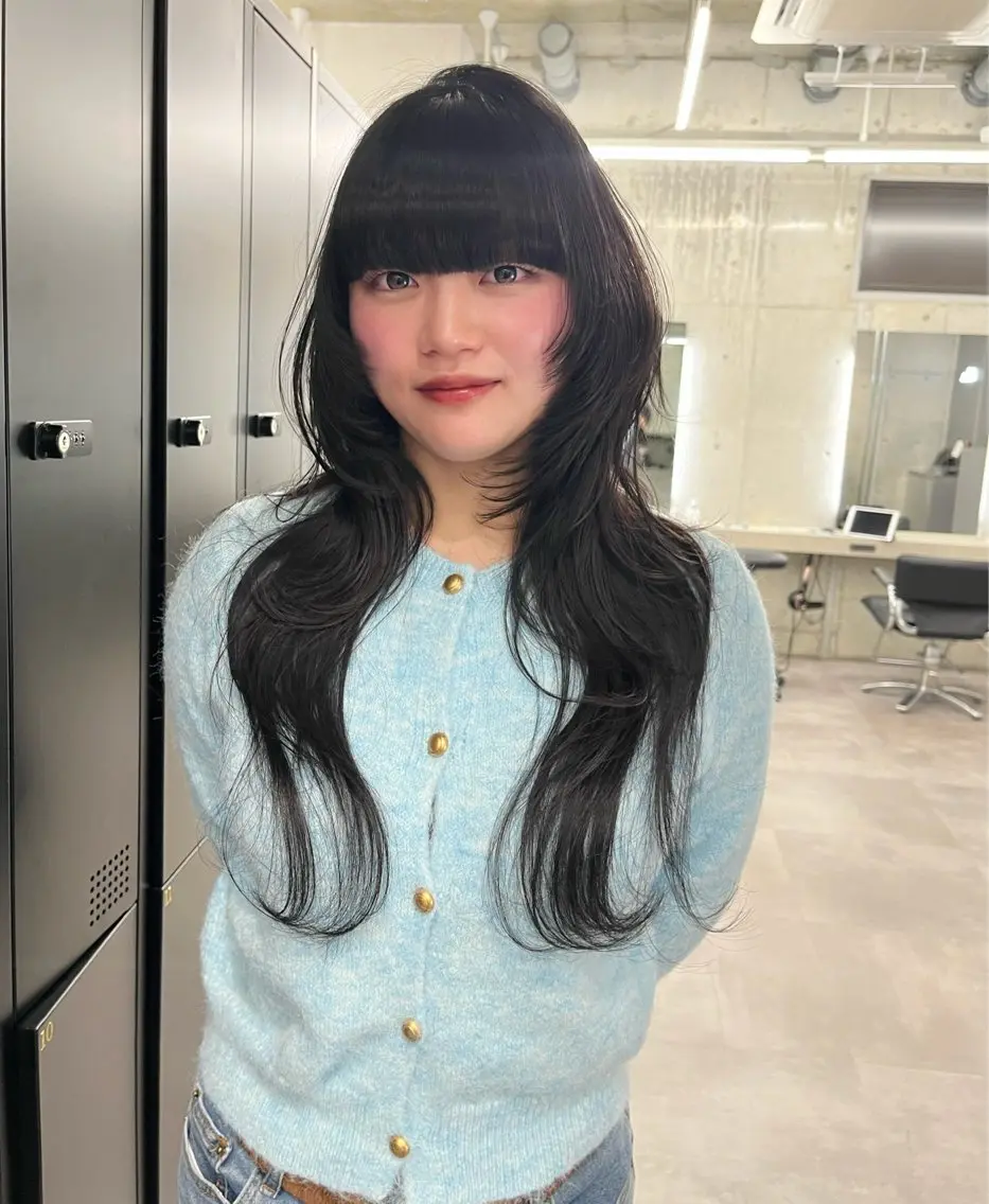 ロング くびれヘア ハイレイヤー レイヤーカット カットモデル募集♡ ブリーチなしカラーのヘアスタイル