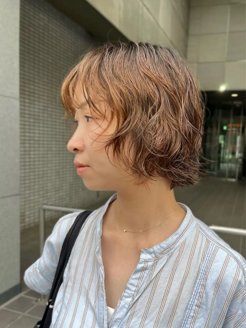 ショート カット パーマ YUI🍊 ボブ/レイヤーカットのヘアスタイル
