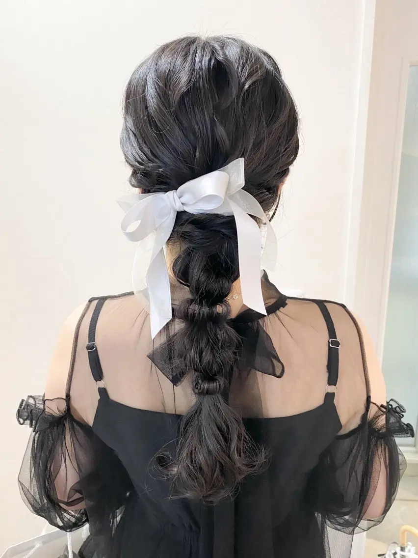🎀当日予約限定🎀ヘアセット(ハーフアップ/編みおろし/シニヨン/巻き下ろし/ポニーテール)などの写真