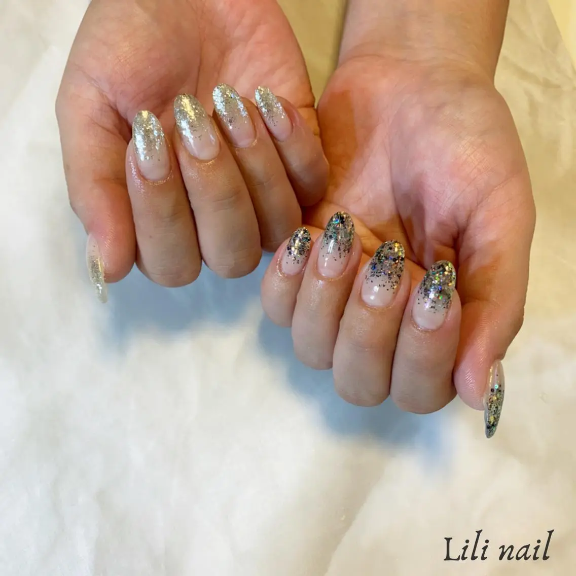 ネイル ブルー 長さ出し Lilibeauty salonのネイルデザイン