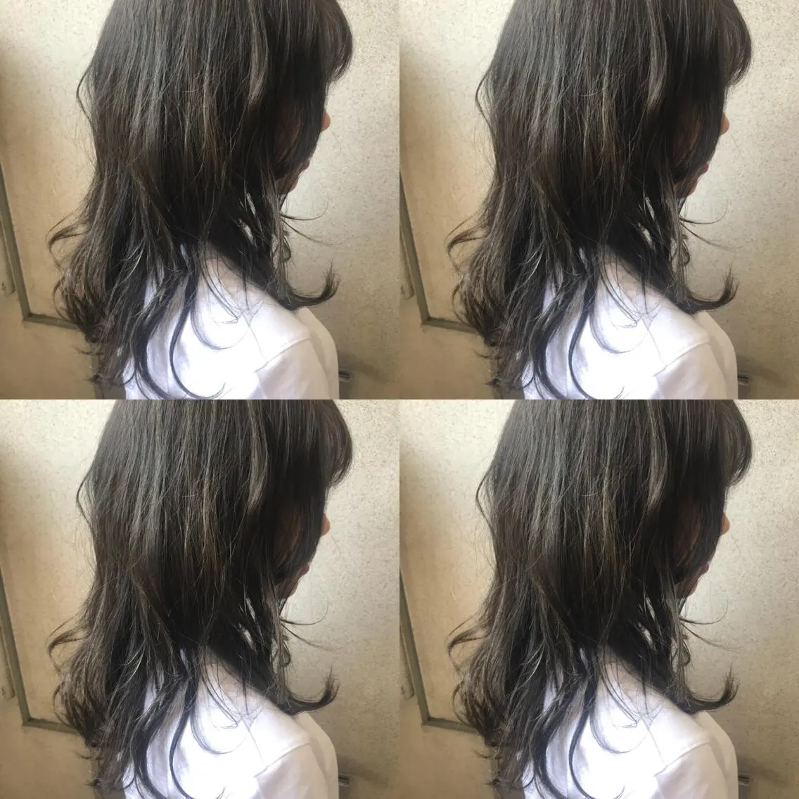 セミロング カラー 小栗 麻衣のヘアスタイル