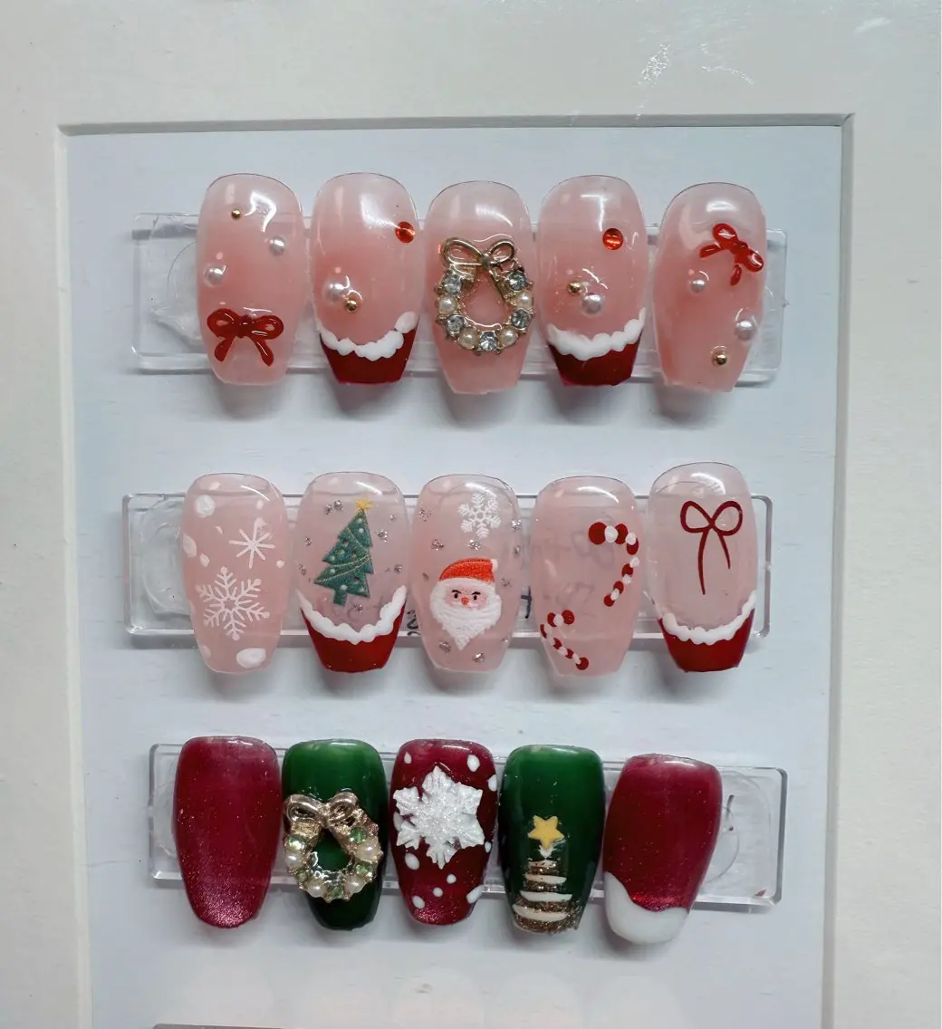 ネイル ネイルチップ 冬ネイル クリスマス リン リンのネイルデザイン