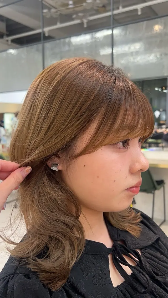ミディアム カット ヘアセット ミディアムレイヤー/ 縮毛矯正/ひかり🧸のヘアスタイル